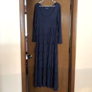 Soft Surroundings Long Blue Tiered Dress
